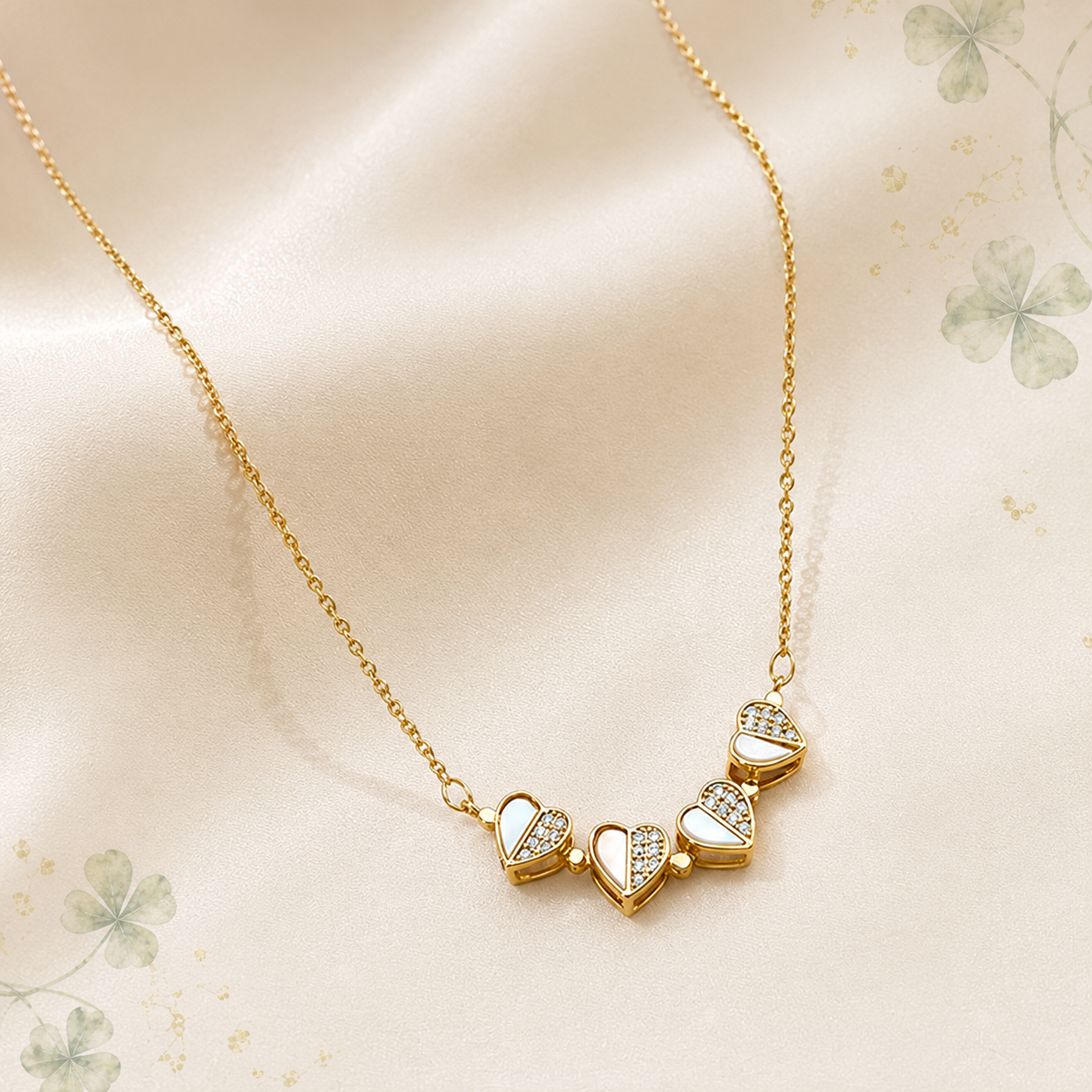 Collar Trébol de la Suerte — Cuatro Corazones