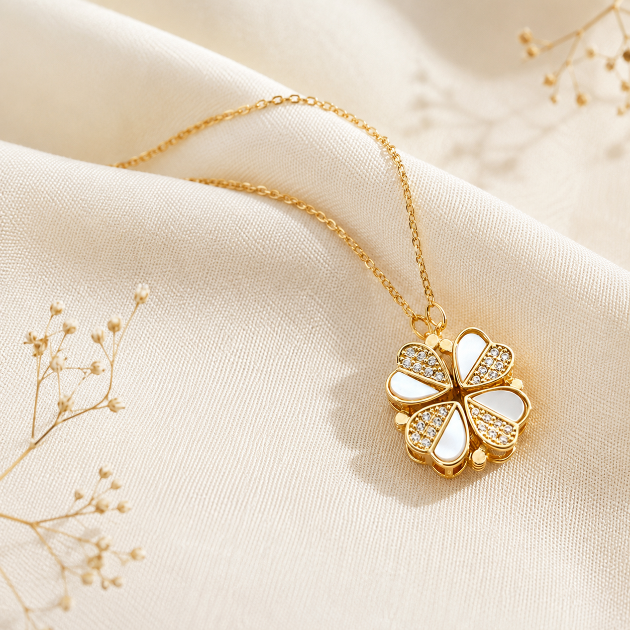 Collar Trébol de la Suerte — Cuatro Corazones