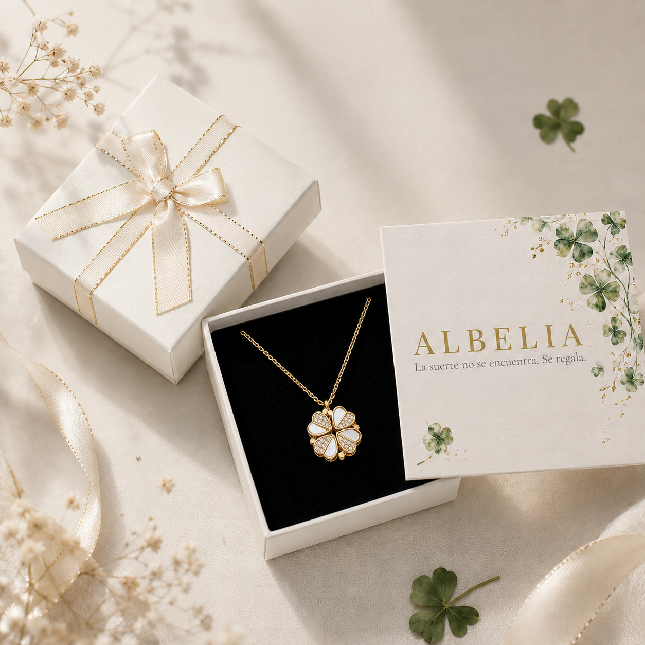 Collar Trébol de la Suerte — Cuatro Corazones